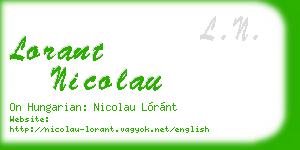 lorant nicolau business card