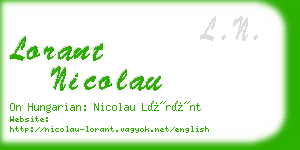 lorant nicolau business card